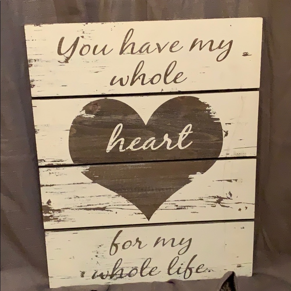 Wooden, distressed hang sign